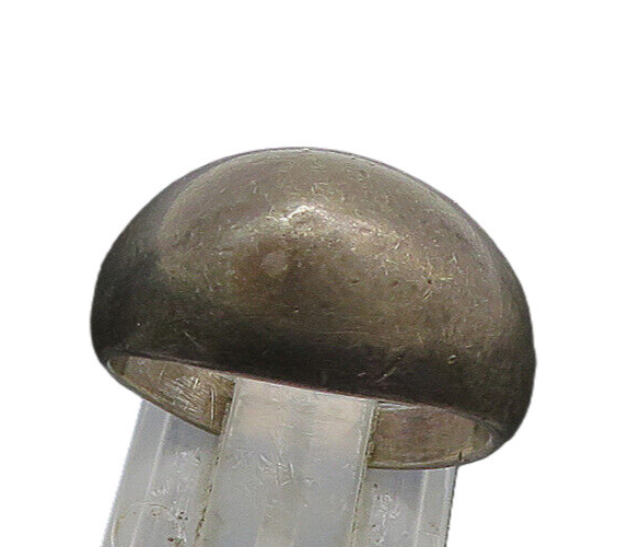 925 Sterling Silver  Vintage Antique Dark Tone Dome Band Ring Sz 6  RG23477