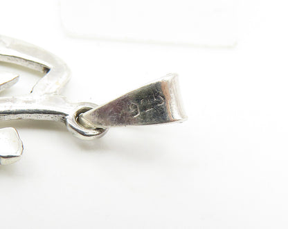 925 Sterling Silver  Vintage Shiny Smooth Chinese Character Pendant  PT8215