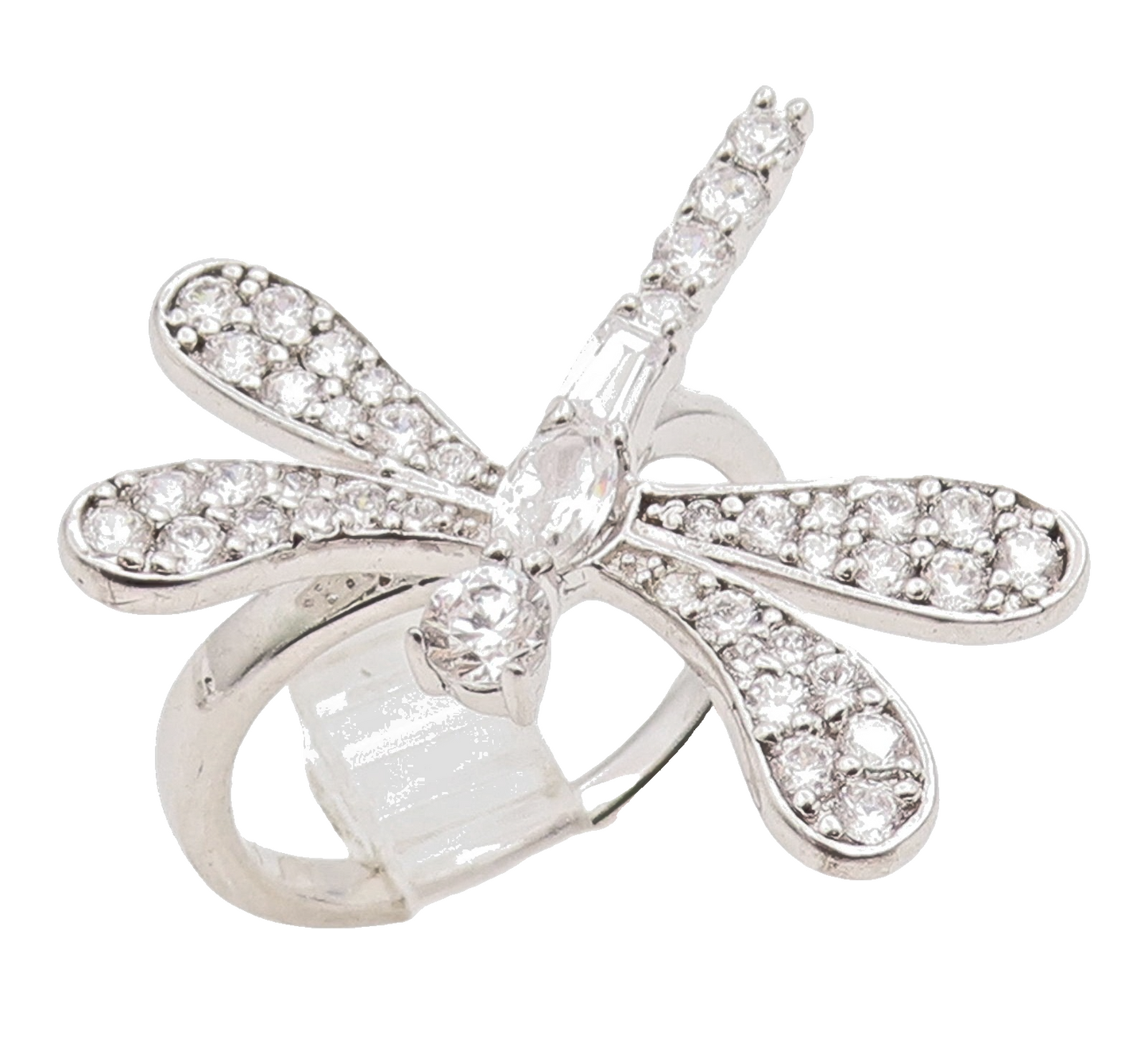 925 Sterling Silver Vintage Ring Multi Shape CZ Dragon Fly Motif  Sz 7  RG35867