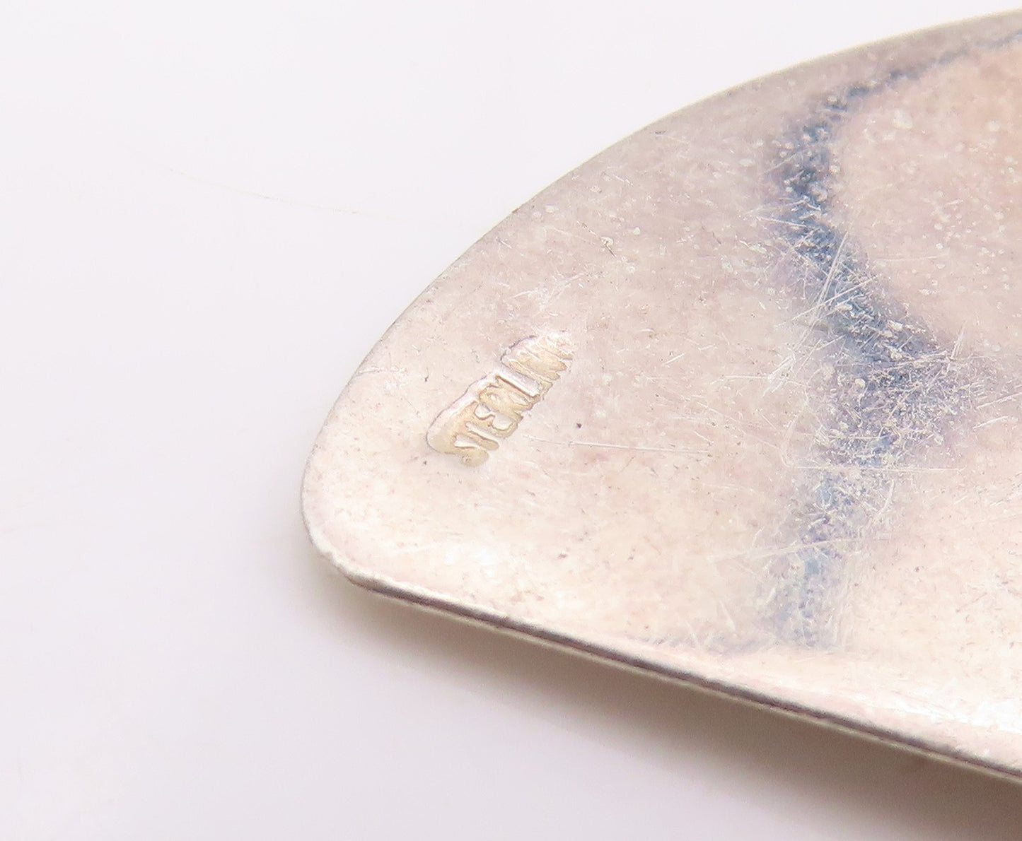 925 Sterling Silver Vintage Earrings GFMW Round Moonstone Abstract Stud  EG13892