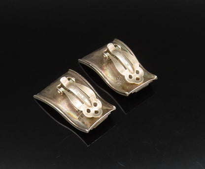 PAT AREIAS 925 Silver  Vintage Graduated Beads Wavy Clip Earrings  EG12192