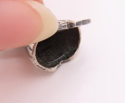 925 Sterling Silver Vintage Pendant Dark Tone Happy Girl Moving Legs  PT23912
