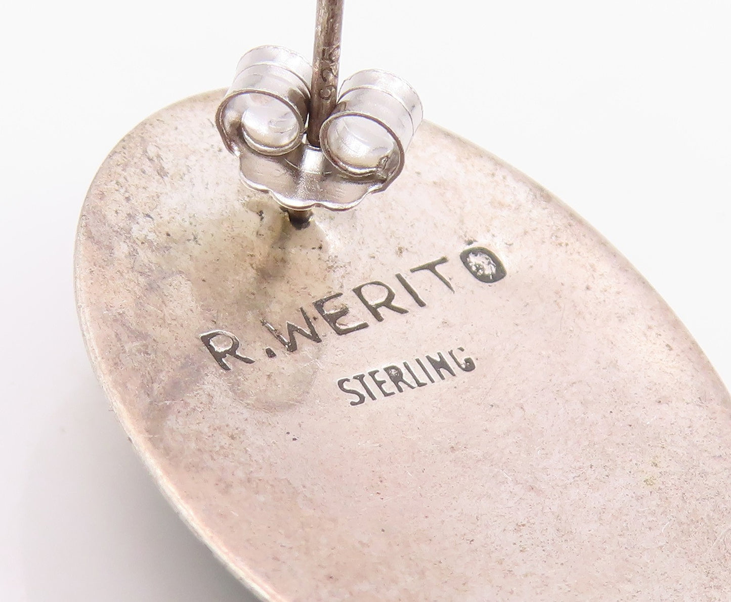925 Sterling Silver Vintage Earrings NAVAJO ZUNI Gemstone Single Lot  EG14288