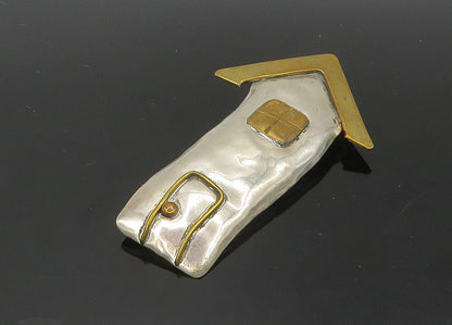 LOUIS BOOTH 925 Sterling Silver  Vintage Modernist House Brooch Pin  BP8273