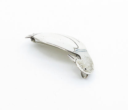 MEXICO 925 Sterling Silver  Vintage Shiny Etched Penguin Brooch Pin  BP2644