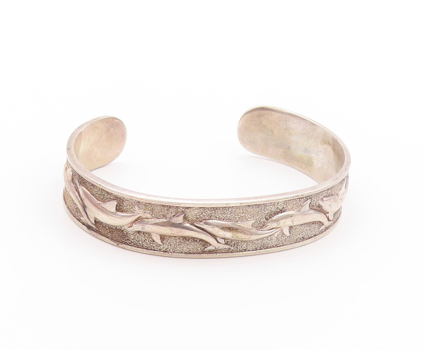 925 Sterling Silver Vintage Bracelet KABANA Swimming Delphine Family  BT11192