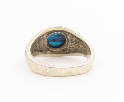 925 Sterling Silver Vintage Ring WHEELER Round Eilat Stone Band  Sz 10  RG34860