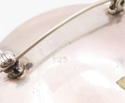 14k Gold & 925 Sterling Silver Vintage Brooch Modernist Circular Pin   BP12546