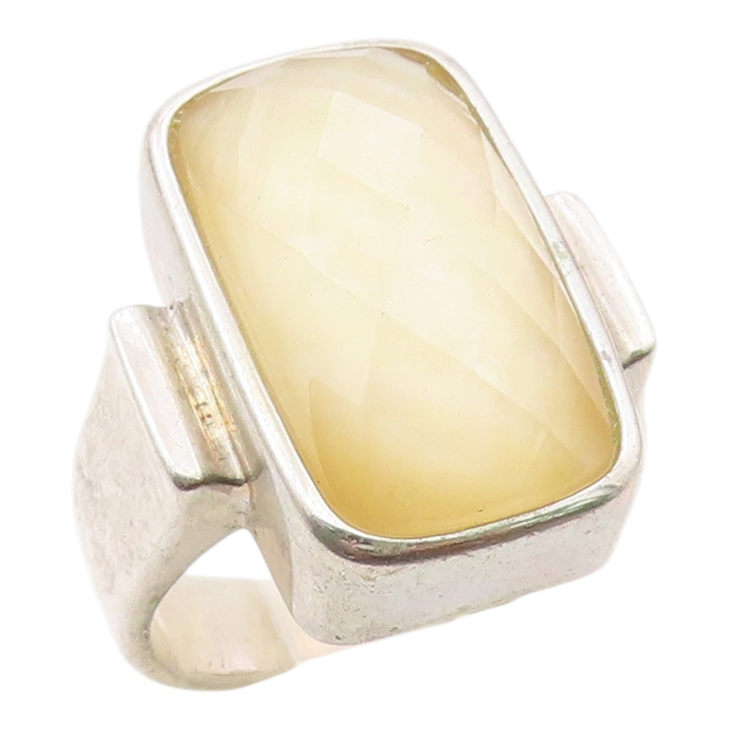 925 Sterling Silver Vintage Ring WHITNEY KELLY Mother Of Pearl  Sz 8  RG36395
