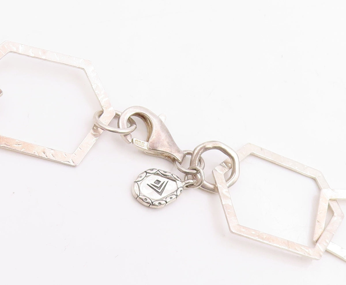 925 Sterling Silver Vintage Necklace SILPADA Modernist Geometric Link  NE4879