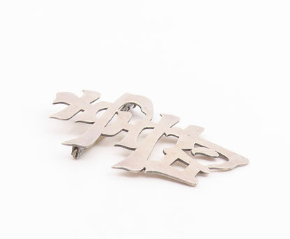 925 Sterling Silver  Vintage Shiny Smooth Cutout Design Brooch Pin  BP5488
