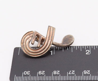925 Sterling Silver Vintage Earrings Designer Swirly Carved Musical Note EG12824