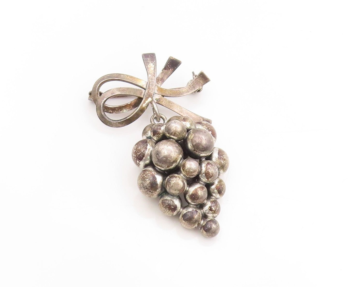 925 Sterling Silver Vintage Brooch JOHN LAURITZEN DENMARK Grapes Cluster BP11908