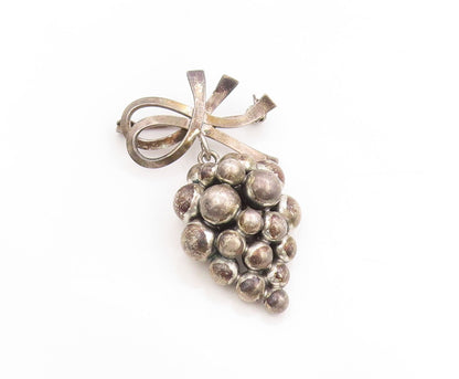 925 Sterling Silver Vintage Brooch JOHN LAURITZEN DENMARK Grapes Cluster BP11908
