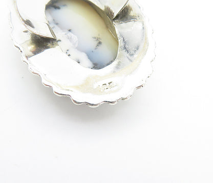 925 Sterling Silver  Agate Shiny Swirl Border Cocktail Ring Sz 10  RG8176