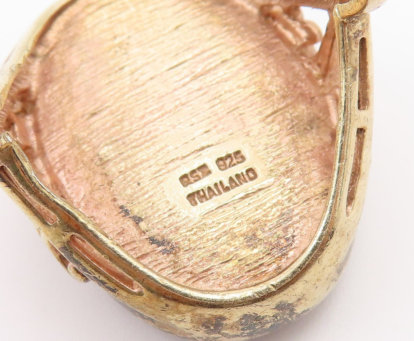 925 Sterling Silver Vintage Ring Gold Plated Drusy Quartz Band  Sz 10  RG36946