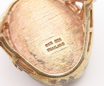 925 Sterling Silver Vintage Ring Gold Plated Drusy Quartz Band  Sz 10  RG36946