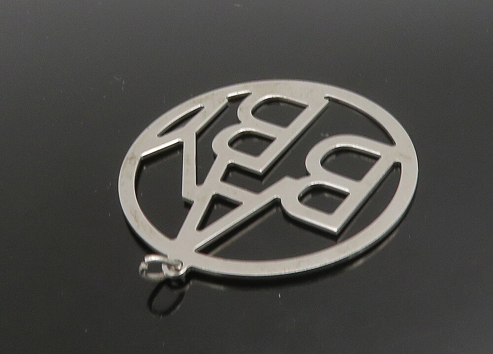 925 Sterling Silver  Vintage Shiny Polished Baby Round Pendant  PT19092