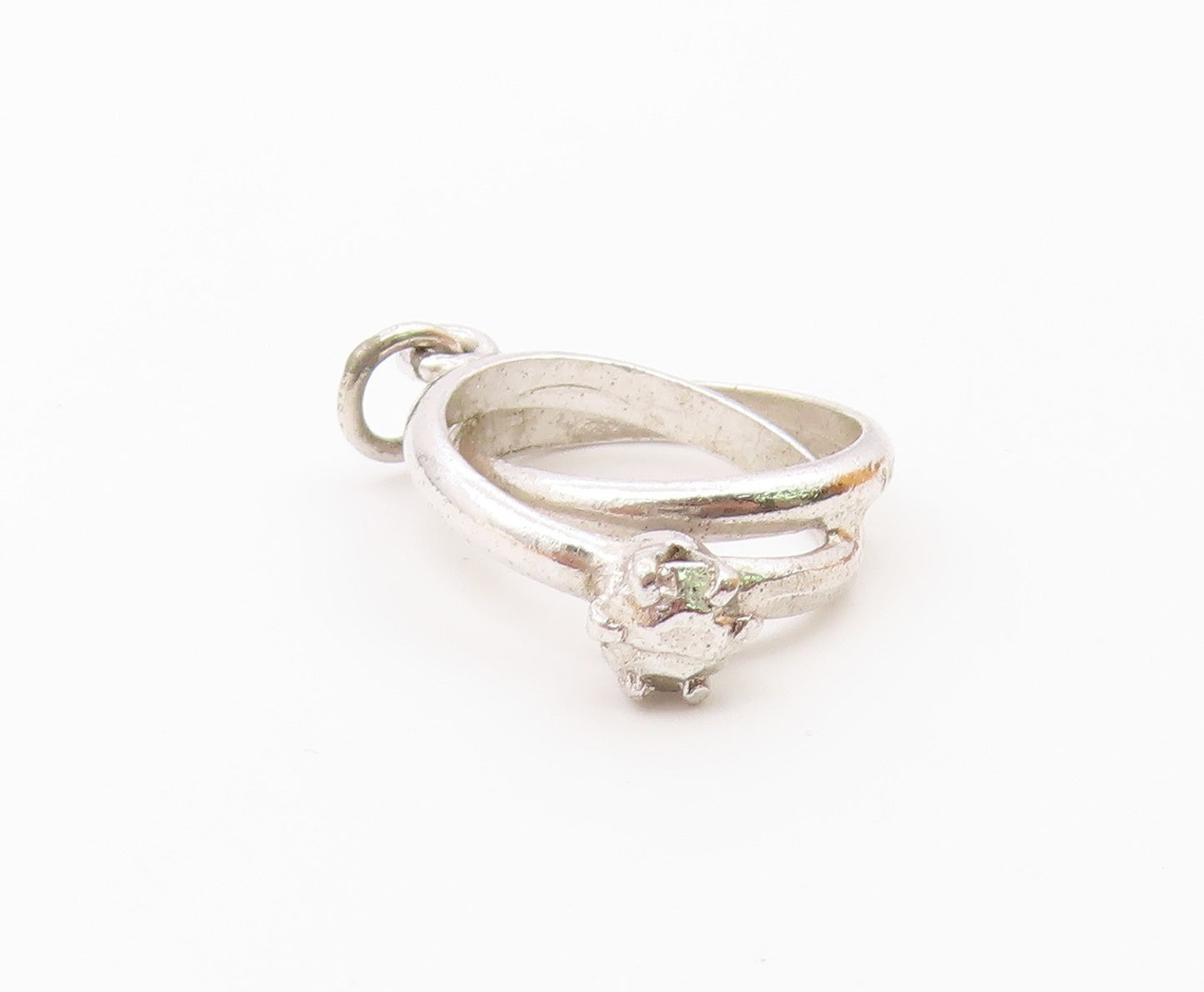 925 Silver  Vintage Engagement Ring & Wedding Band Motif Pendant  PT16328