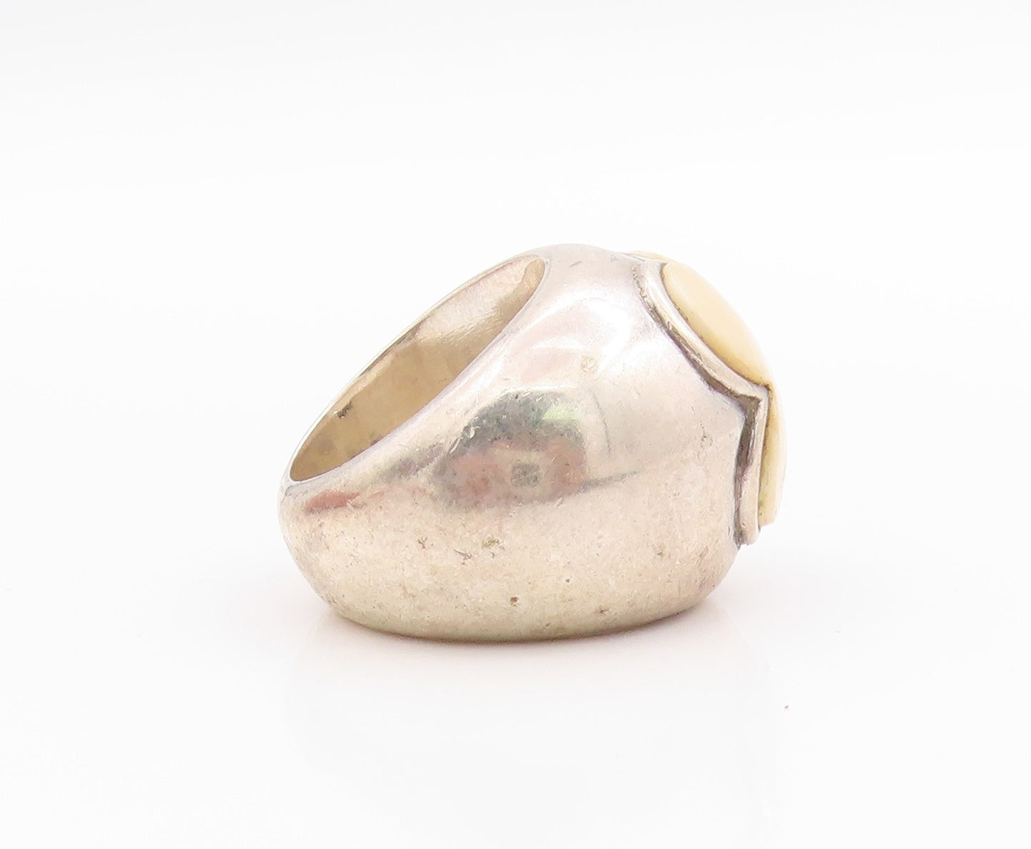 925 Sterling Silver Vintage Ring Lucky Four Leaf Fortune Band  Sz 6.5  RG33532
