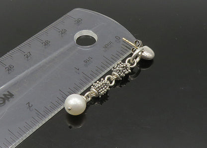 DESIGNER 925 Silver & 14K GOLD  Vintage Pearl Lot Single Earrings  EG11383
