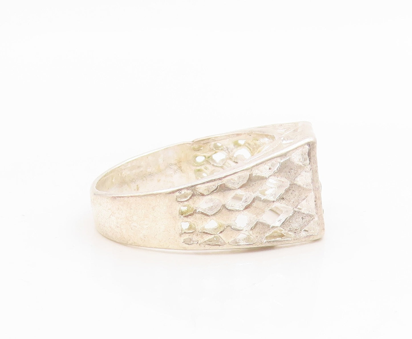 925 Sterling Silver Vintage Ring Etched Initial Y Monogram Band  Sz 11  RG34904
