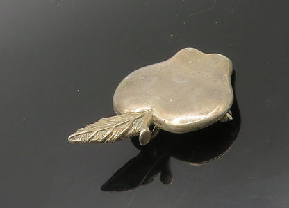 925 Sterling Silver  Vintage Dark Tone Smooth Apple Fruit Brooch Pin  BP8045