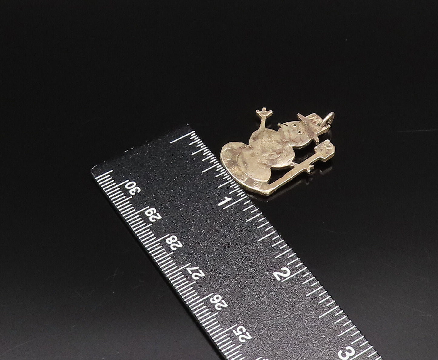 925 Sterling Silver  Vintage Minimalist Frosty Snowman Drop Pendant  PT21744