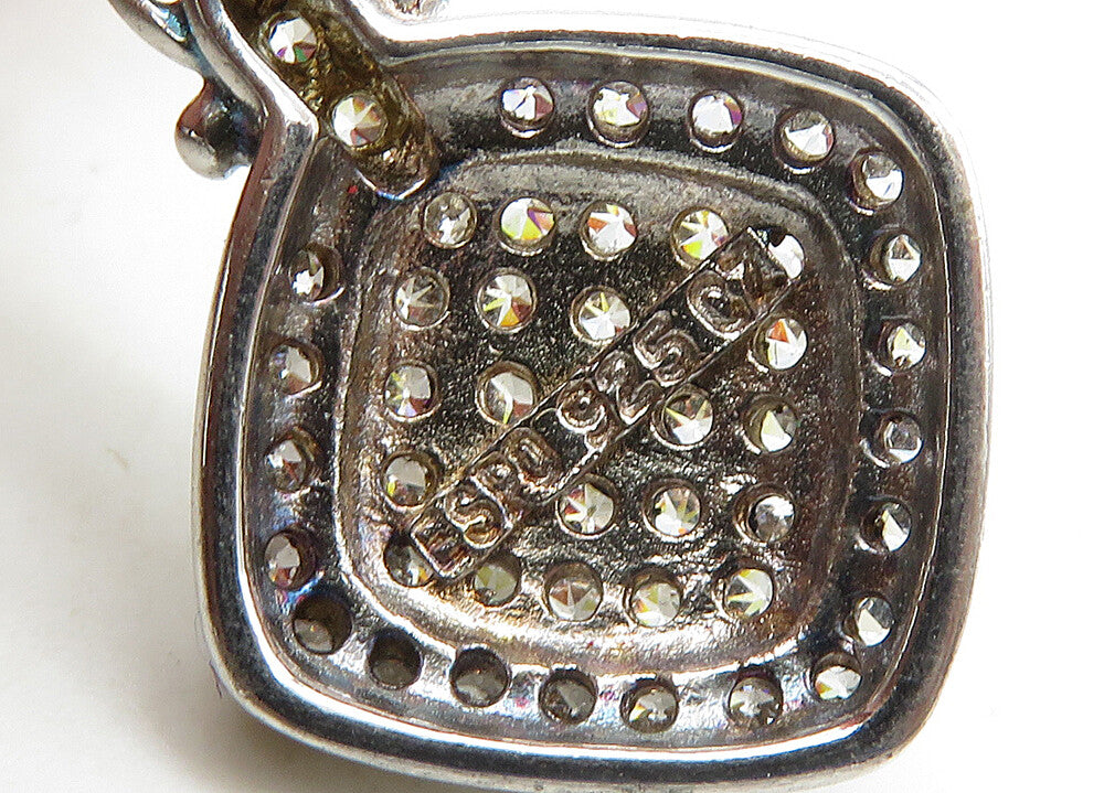 ESPO 925 Silver  Vintage Cubic Zirconia Encrusted Dangle Earrings  EG10687
