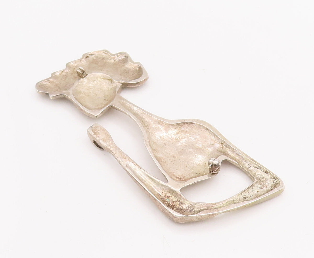 925 Sterling Silver Vintage Brooch Pin Solid Cutout Shadow Of Lady  BP11103