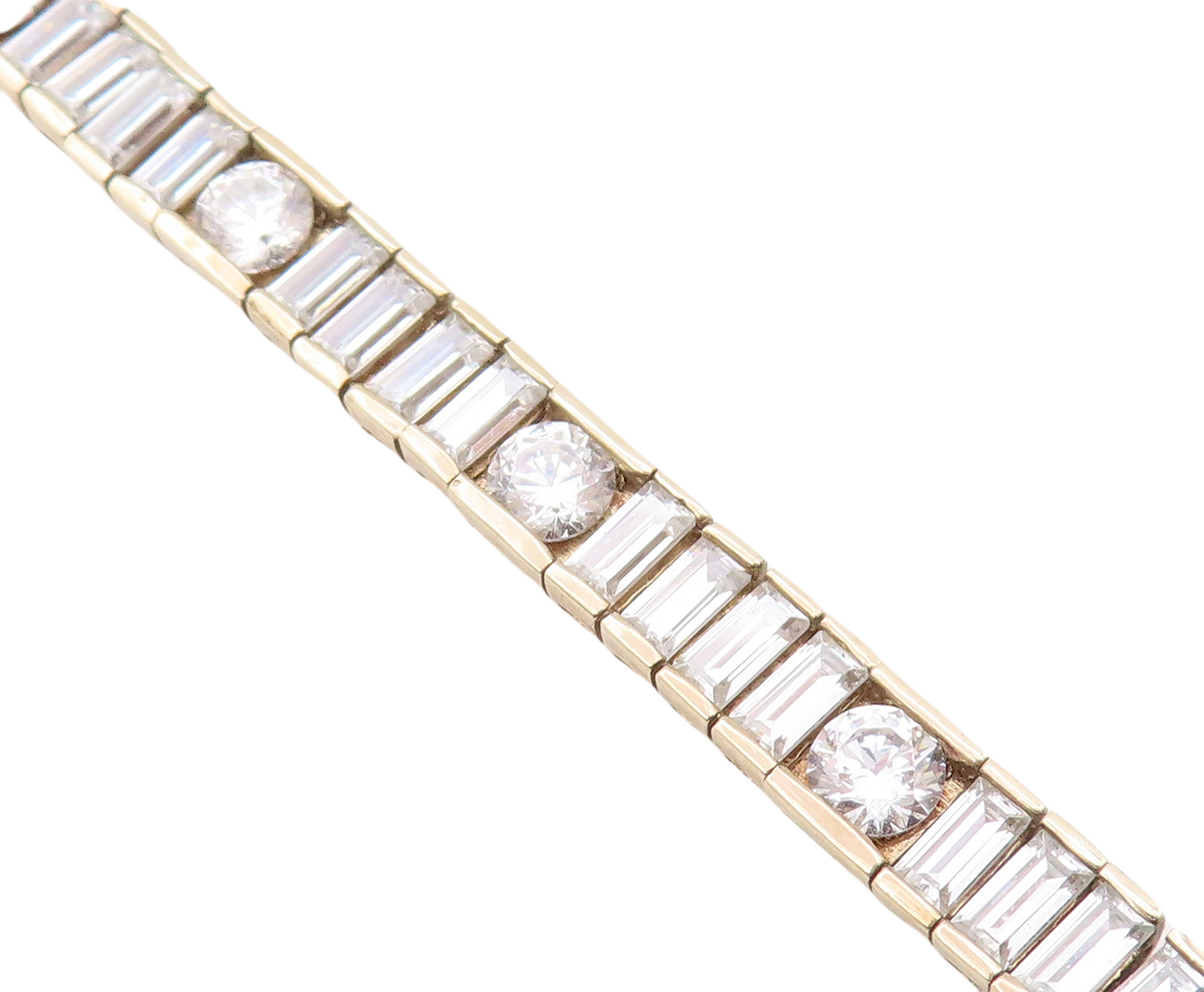925 Sterling Silver Vintage Bracelet Gold Plated CZ Tennis Bracelet  BT10802