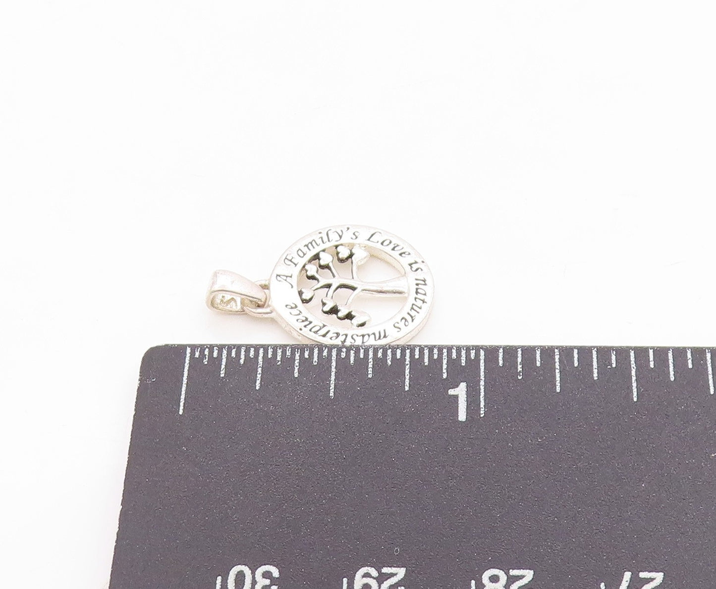 925 Sterling Silver Vintage Pendant Modernist Family love Tree Cutout  PT24669