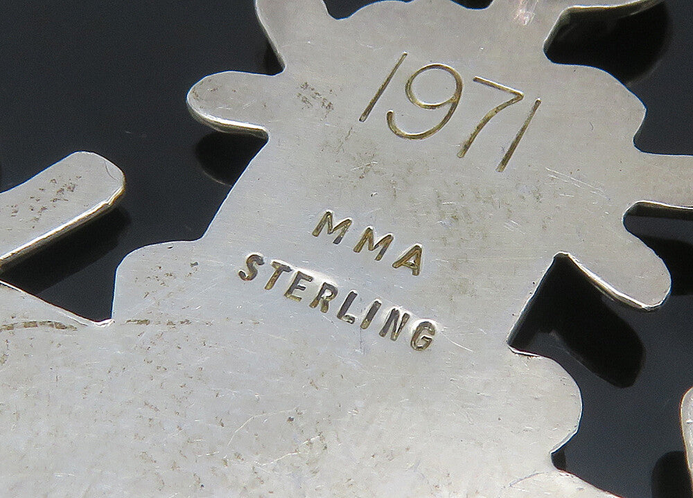 MMA 925 Sterling Silver   Vintage Antique 1971 Snowflake Pendant  PT18296