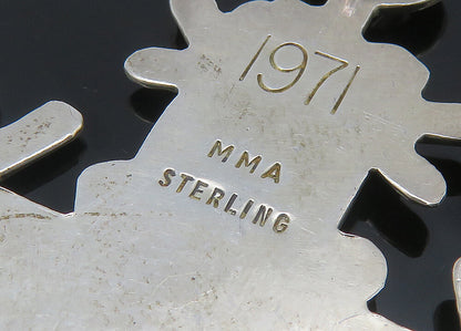 MMA 925 Sterling Silver   Vintage Antique 1971 Snowflake Pendant  PT18296