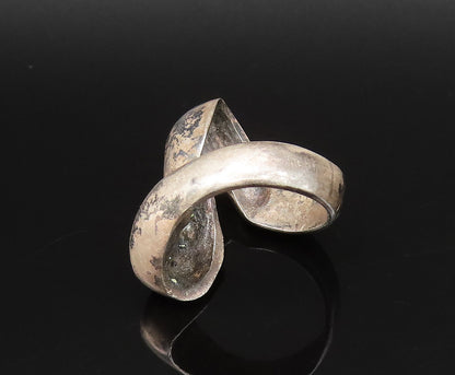 MEXICO 925 Silver  Vintage Modernist Twisted Abstract Ring Sz 6.5  RG25921