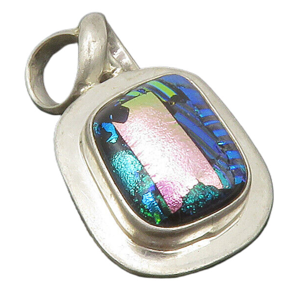 925 Sterling Silver  Vintage Glitter Art Smooth Shiny Drop Pendant  PT10060