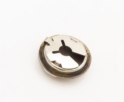 NAVAJO 925 Sterling Silver Vintage Carved Southwestern Button Cover TR3673