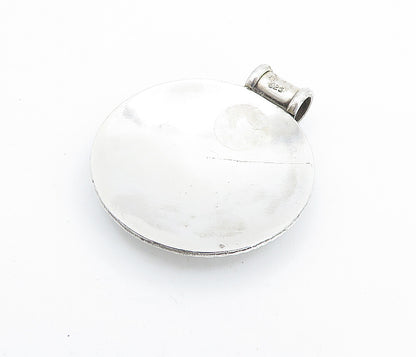 925 Sterling Silver Vintage Modernist Raised Detail Slide Pendant PT5746