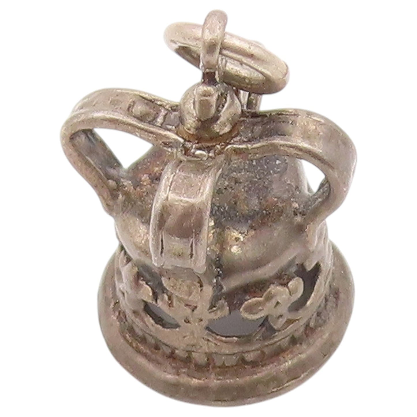 925 Sterling Silver Vintage Pendant Classic Imperial Royal Crown Charm  PT26455