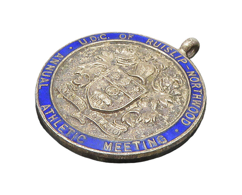 925 Sterling Silver  Vintage Enamel Annual Athletic Meeting Pendant  PT18466