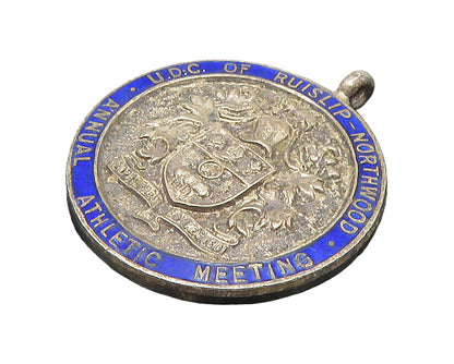 925 Sterling Silver  Vintage Enamel Annual Athletic Meeting Pendant  PT18466