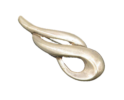 925 Sterling Silver  Vintage Shiny Smooth Swirl Brooch Pin  BP8591