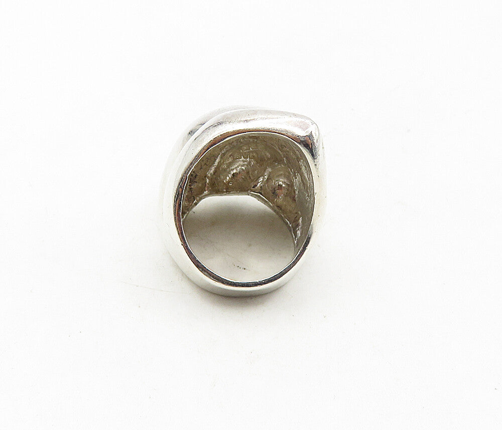 MEXICO 925 Sterling Silver  Vintage Shiny Fluted Cocktail Ring Sz 6.5  RG9033