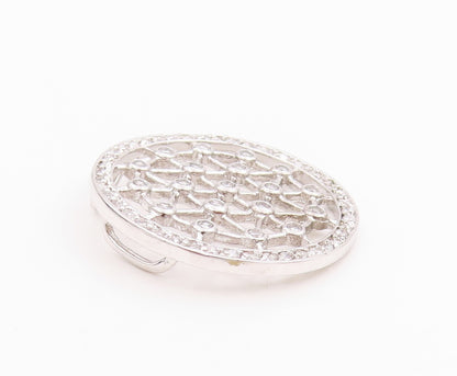 925 Sterling Silver Vintage Pendant Cutout Spider Web CZ Design  PT24557