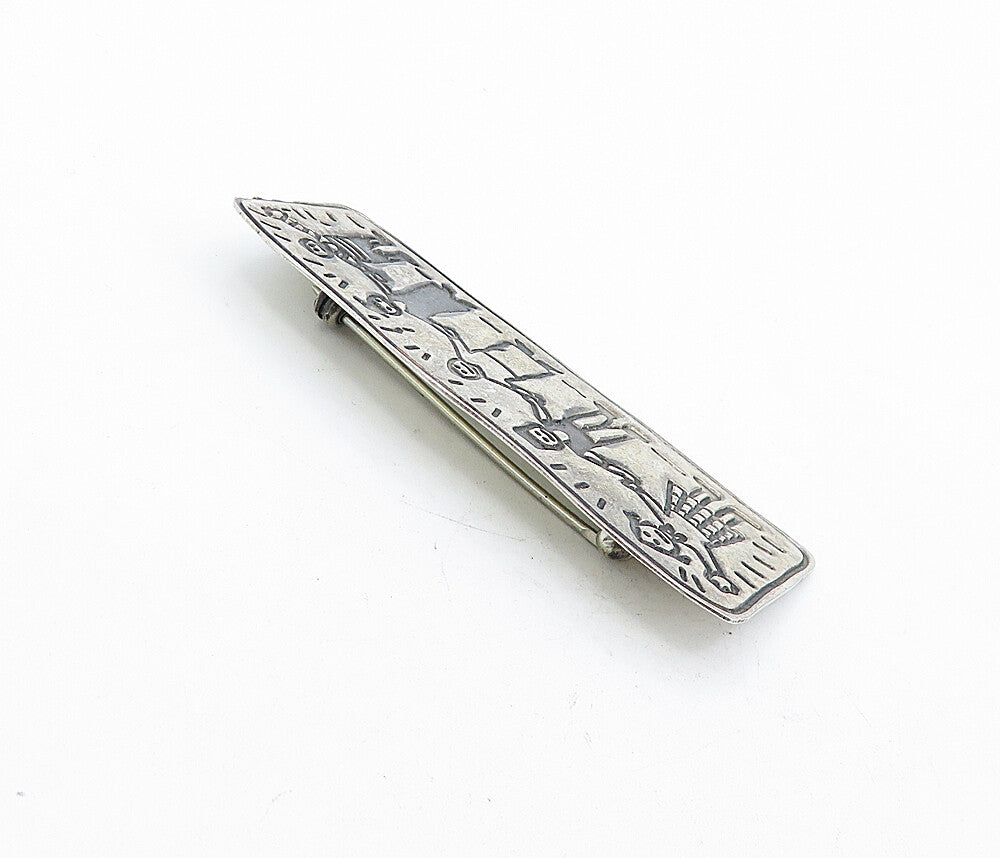 E.F.S. MEXICO 925 Silver  Vintage Children Holding Hands Brooch Pin  BP1587