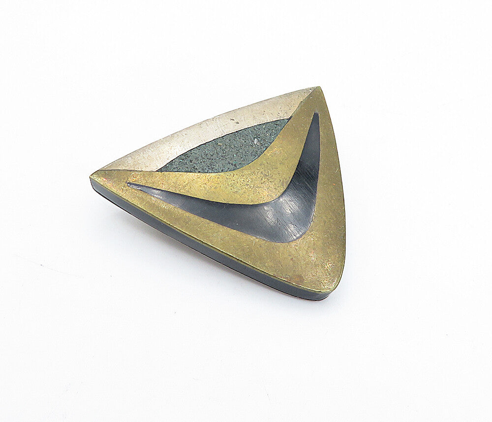 MEXICO 925 Sterling Silver  Vintage Jasper & Black Onyx Brooch Pin  BP1345