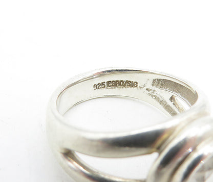 ESPO 925 Sterling Silver Vintage White Topaz Split Cocktail Ring Sz 7 RG5326