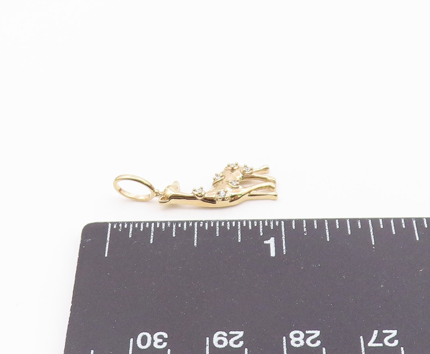 925 Sterling Silver   Petite Topaz Shiny Gold Plated Giraffe Pendant  PT12802
