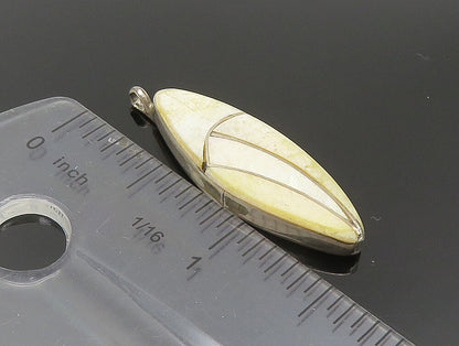 925 Sterling Silver Vintage Mother Of Pearl Pendant PT19857