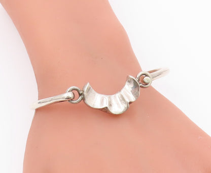 MEXICO 925 Sterling Silver  Vintage Shiny Hook Bangle Bracelet  BT9001